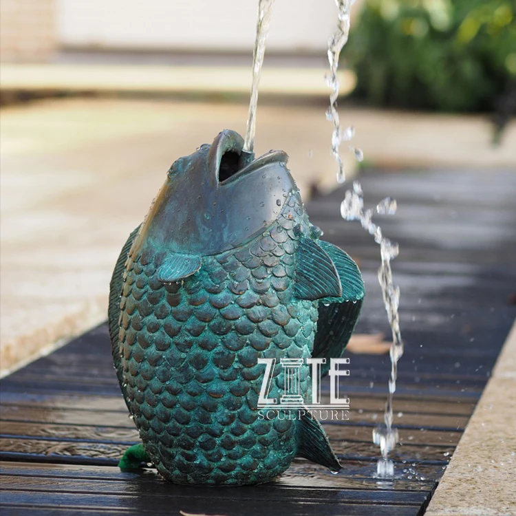 Outdoor Garden Ornament bronze fish water fountain statue