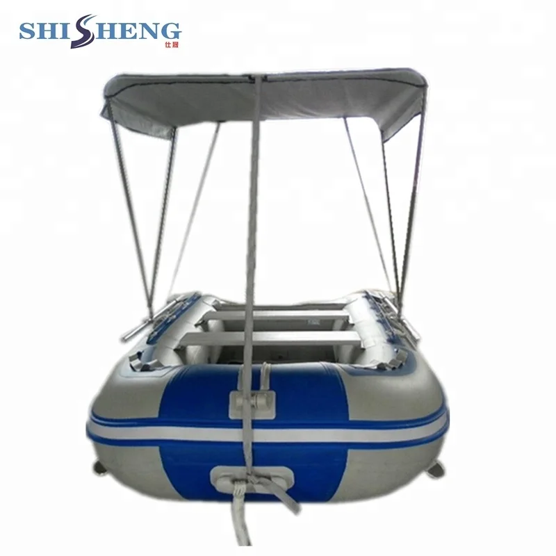 2018 newest aluminum floor high quality PVC inflatable boats with awnings
