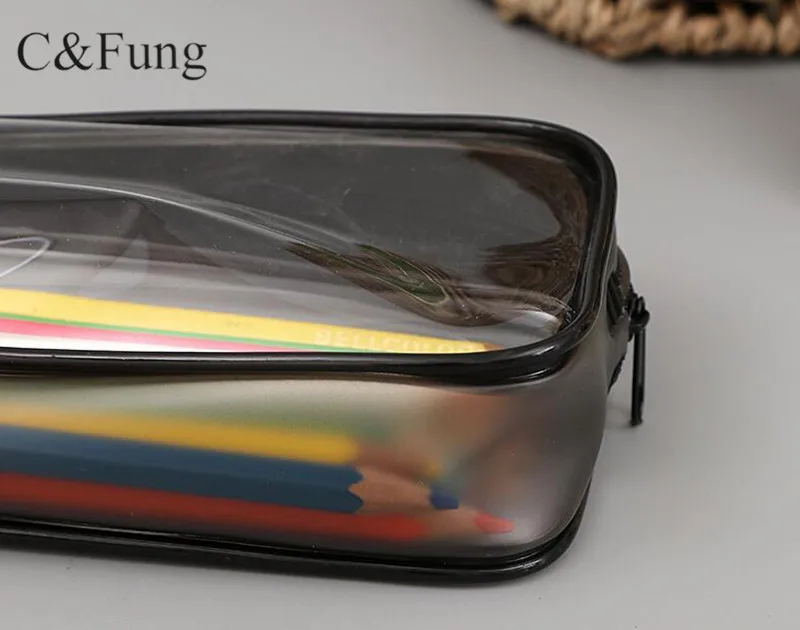 Fashion School Kids Stationery PVC Pencil Case with Zipper Pencil Box