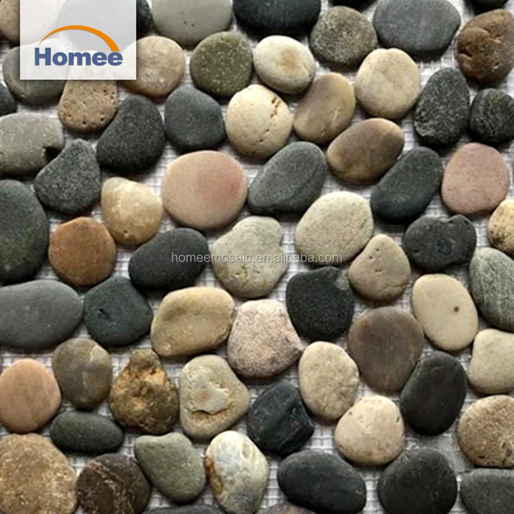 River Cheap Pebble Stone Tiles Chips Wash Price Brown Unpolished Pebble Stones Wall Finishes Kitchen Tile From Guangzhou