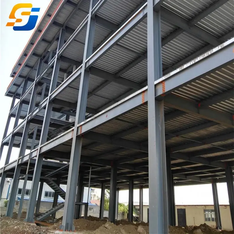 Steel Frame Multi-Storey Building Glass Curtain Wall Construction Long-Span Steel Structural Buildings