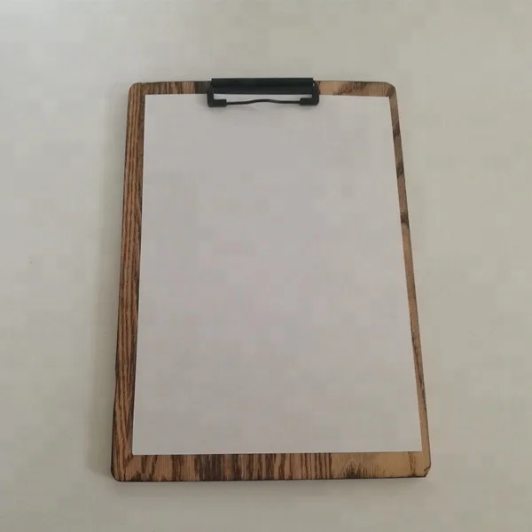 Rustic Finish Oak Wooden Menu Clipboard A4 Size Restaurant Holders with Match Stand Wholesale Customized