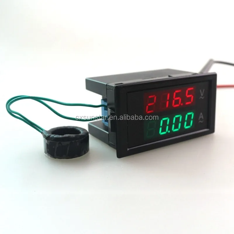 Dual Digital LED Voltmeter Ammeter AC80-300V 100A Voltimetro Ampere Panel Current Tester Red Green Display
