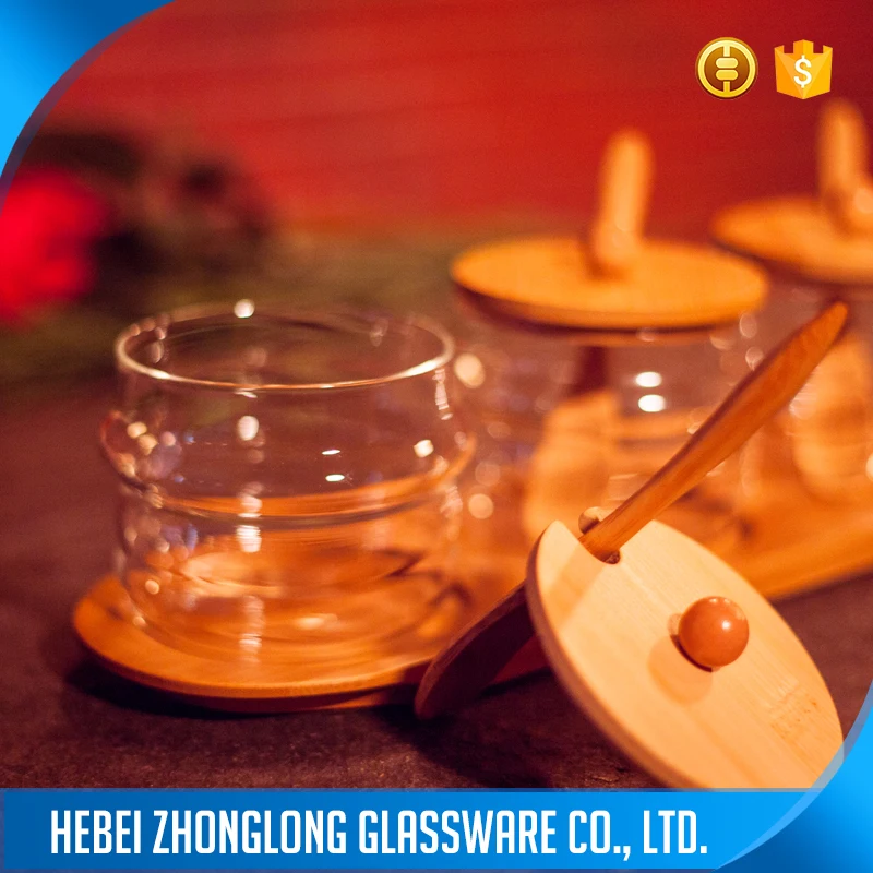 hot sale!!! Kitchen helper glass storage container for honey condiments Glass Storage Jar Set Glass Tank for kitchen Utensil OEM