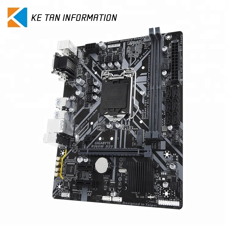 GIGABYTE B360M D2V 32GB DDR4 LGA1151 ATX Gaming Motherboard in used