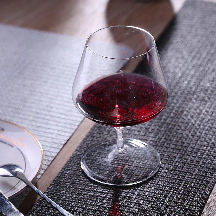 370ml Handmade Brandy Cognac Wine Goblet Glassware with colored stem