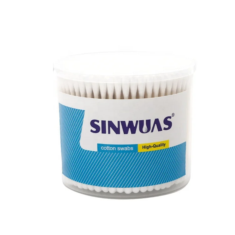 S300PA 300 pcs round box cleaning paper stick sterile disposable cotton swabs