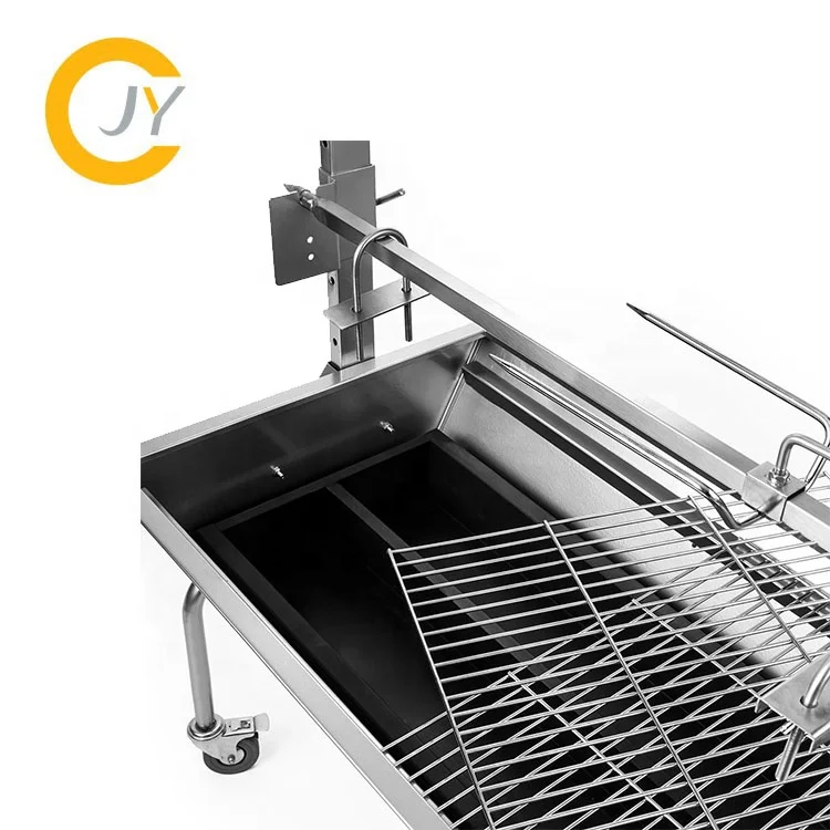 Electric Automatic BBQ Grill Roast Branch Metal Spit Roaster Rod Charcoal Pig Chicken