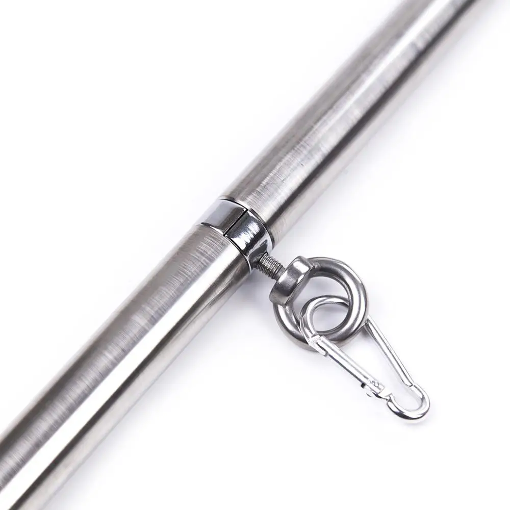 Stainless Steel Bondage Spreader Bar with Metal Hooks for Removable Cuffs