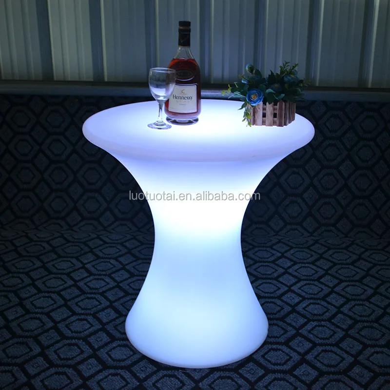 Modern PE plastic LED glowing bar table/color changingled bar table/ nightclub/ illuminated led furniture