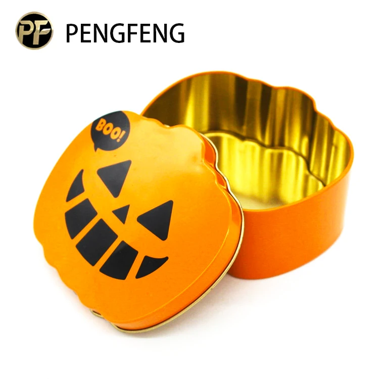 Wholesale Halloween candy Chocolate box holiday pumpkin head iron box gift box