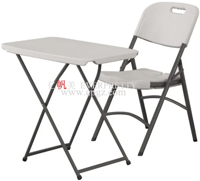 Modern Classroom Furniture Foldable Single Study Desk & Chair Strong Plastic Student Desk with Chair