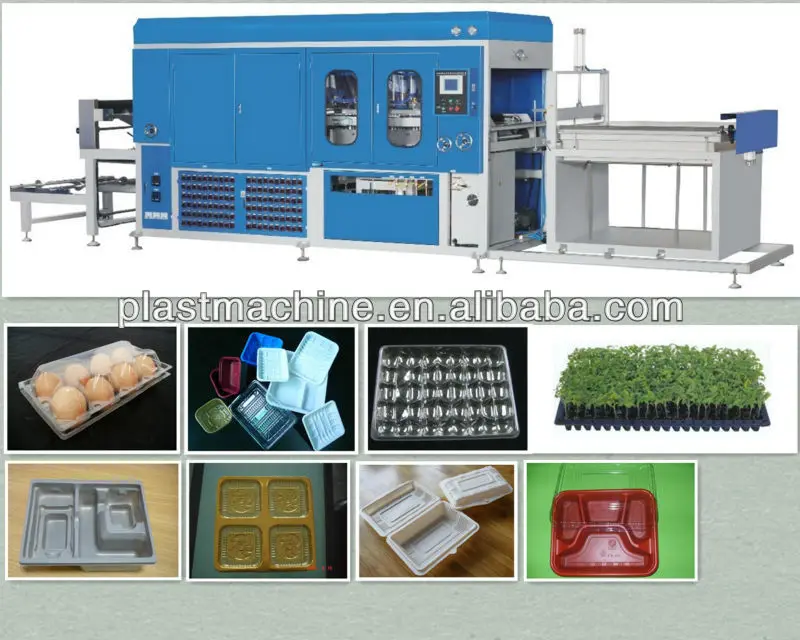 
high speed Siemens PLC control thick sheet vacuum forming machine for plate,tray,dish,nursery tray and other plastic container 