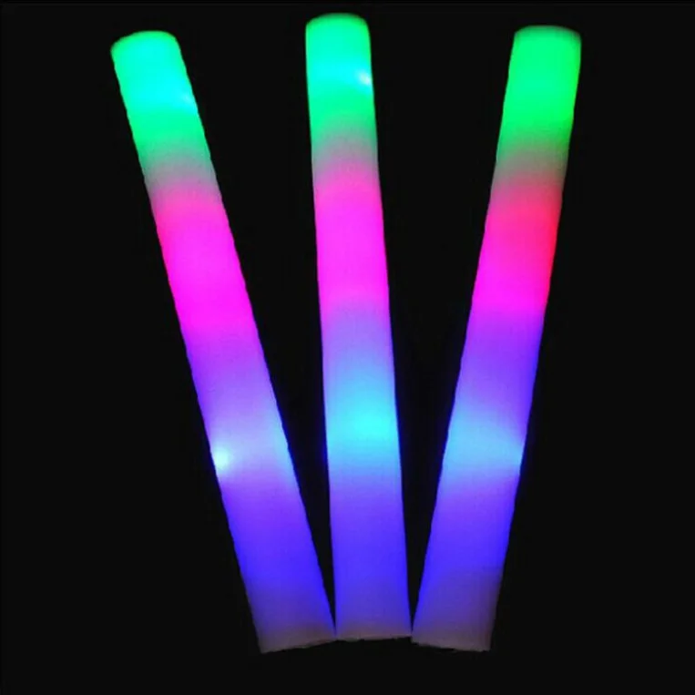 Battery operated rubber led foam flashing light concert stick