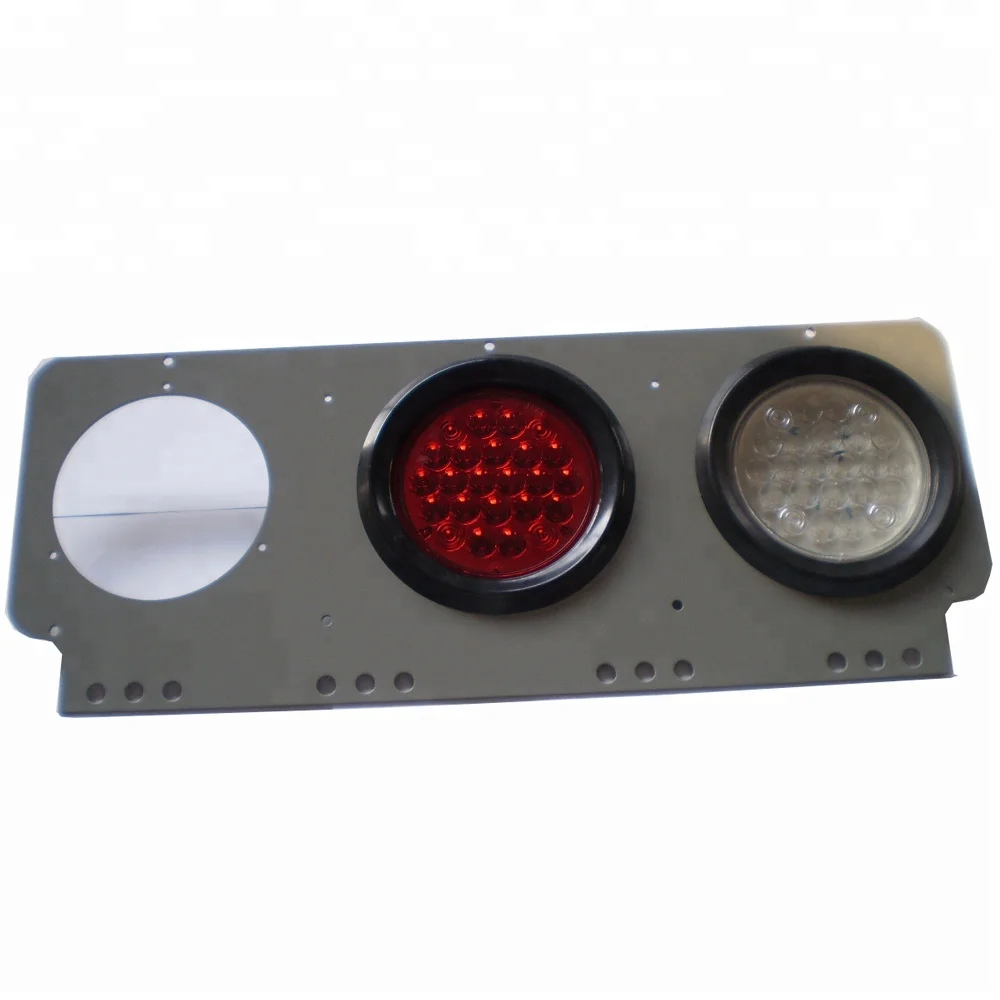 72 Piranha LED 4 Inch Round Truck Trailer Van Lorry Stop Turn Tail Combination Lights With 3 Hole Iron Base