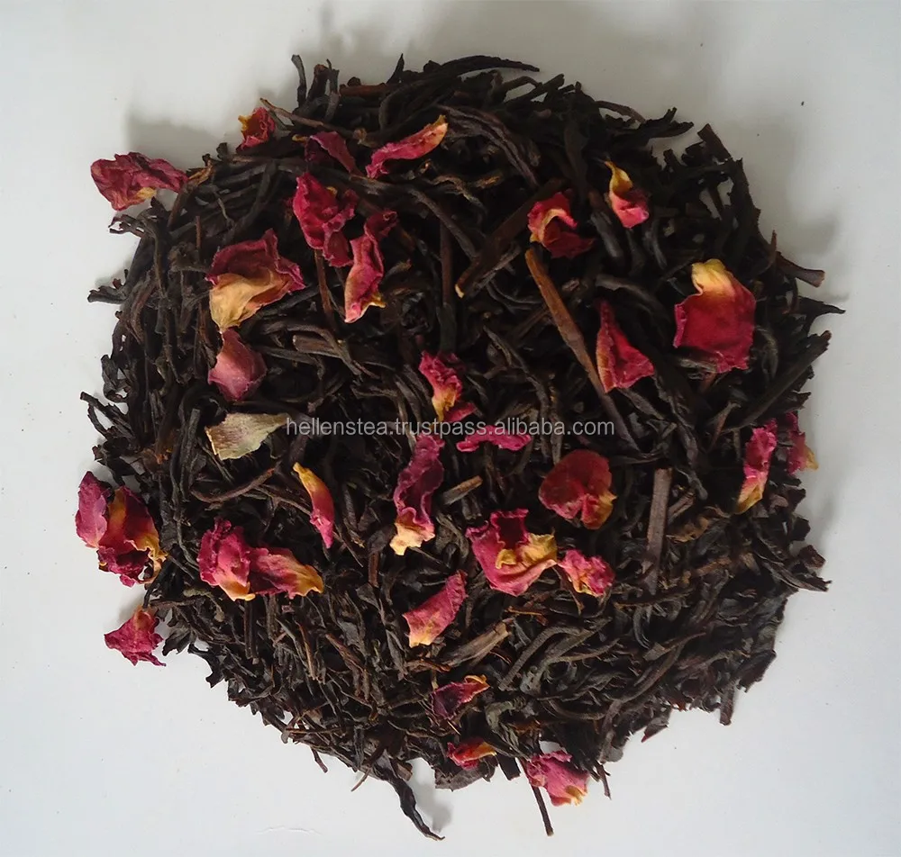 Rose Earl Grey black tea | Red Rose Petal Blend  with Earl Grey and Premium Loose Leaf Tea