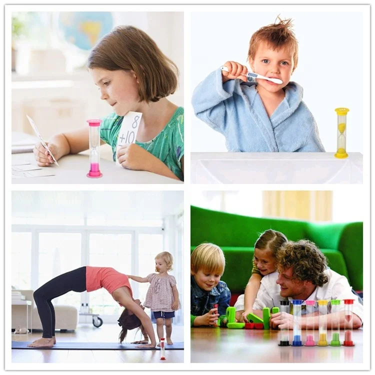 Christmas Gift Kid 6 Colors Sandglass Home Decor Toys Classroom Game Sand Clock Timer Montessori Toys Hourglass 6 pieces