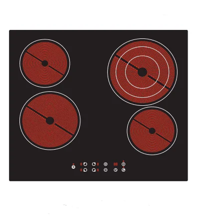 
220 V 6500 W 4 zone cooking built-in ceramic hob 