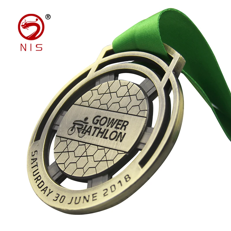 Cheap 3d antique copper souvenir metal custom round brass logo medal