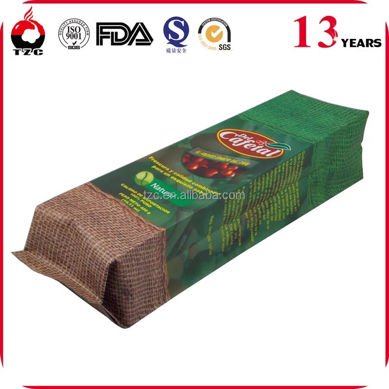 1kg coffee bag with value and bottom K-seal
