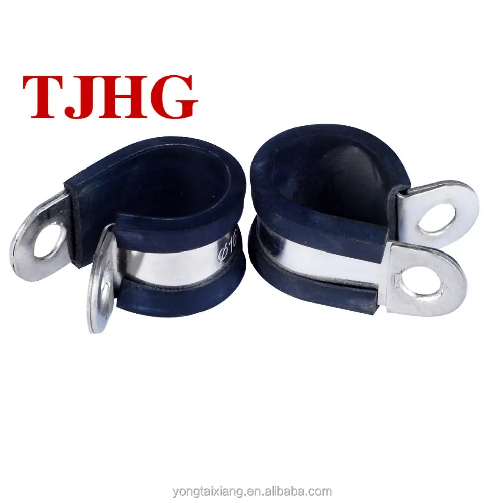 
P Type Rubber Clamp EPDM Rubber Lined Hose Clamp 