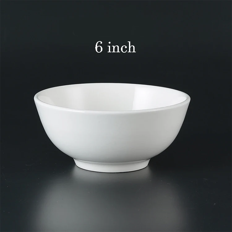 Top selling 6inch ceramic soup rice bowl, white custom logo ceramic salad bowl