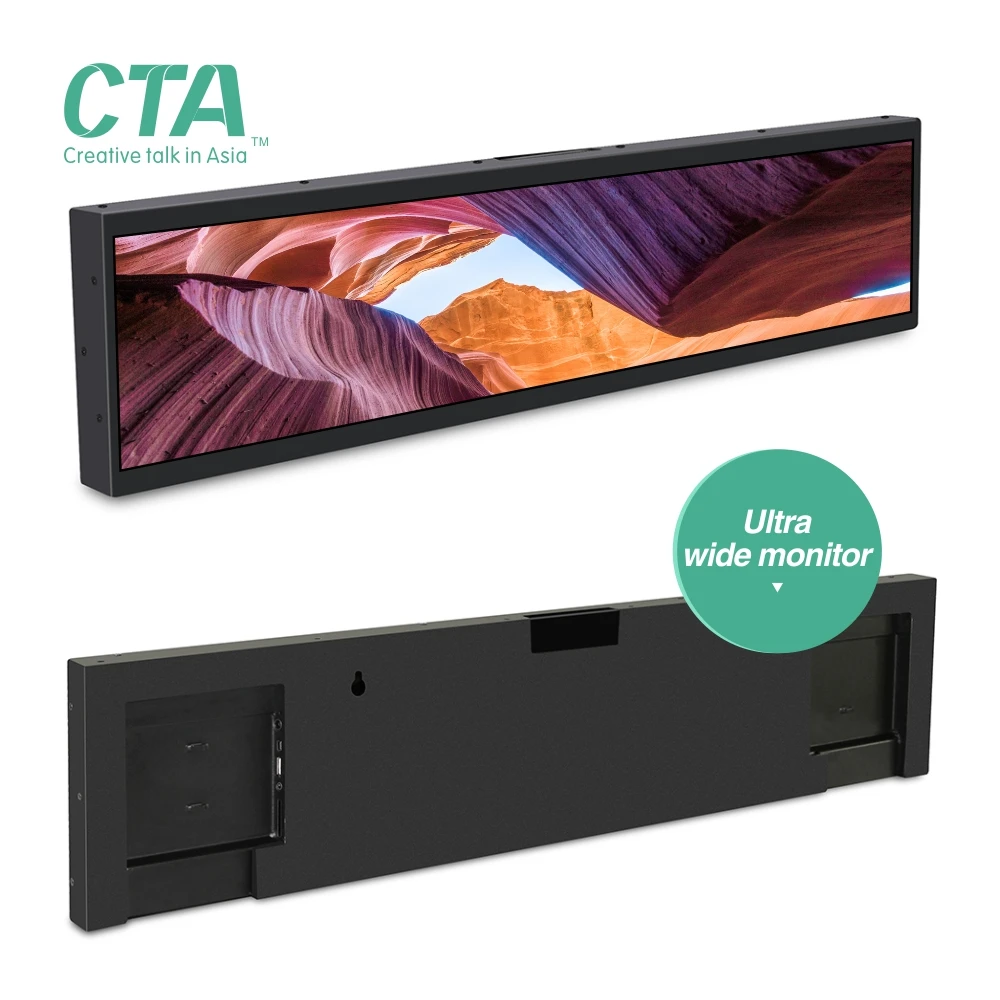 LCD ultra wide touch screen advertising monitor for elevator ,lift and train