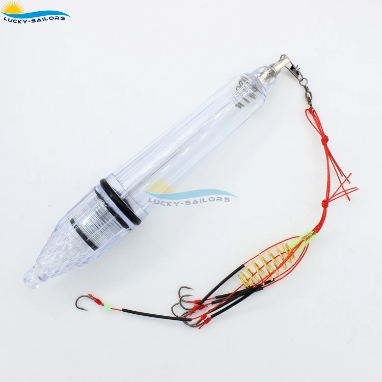 Green fishing flashlight AA battery power LED water drop deep water bait bass light