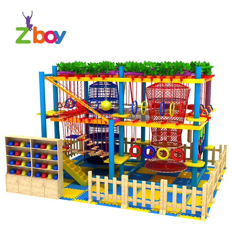 
Indoor High Ropes Challenge Training Course Adventure Activities Park Construction With Franchise 