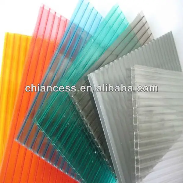 
6mm Polycarbonate Hollow Sheet Twin-wall PC Sheet for 10years guarantee 