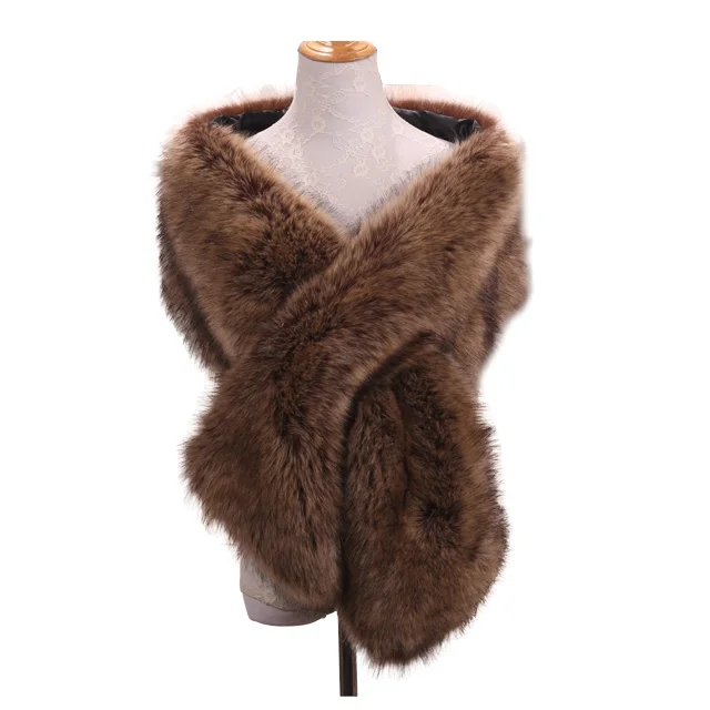 
New Long Thick Muffler Faux Rabbit Fur Collar Super Soft Faux Fur Shawl 