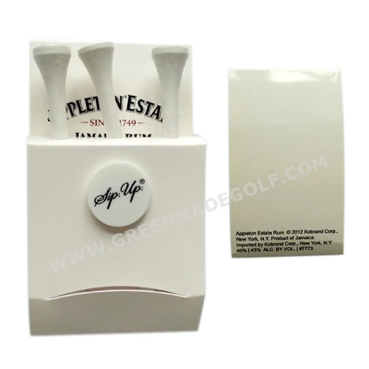 Golf TEE SET Matchbook Tees & ball Markers & golf Pitchfork Imprinting Golf Tees