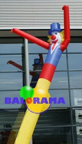 yellow sky man, clown air dancer, fly tube