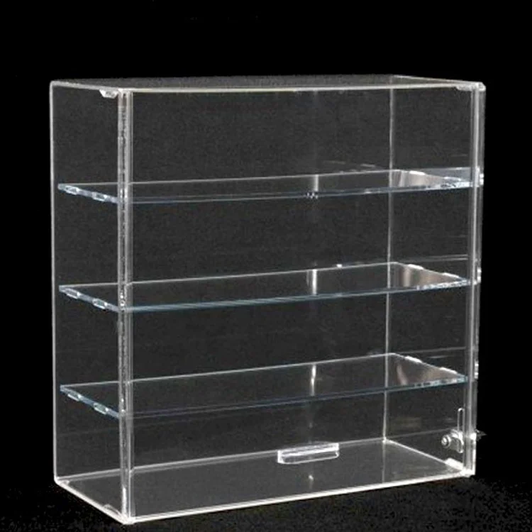 Factory custom clear acrylic camera watch display case fashional jewelry display cabinet with lock