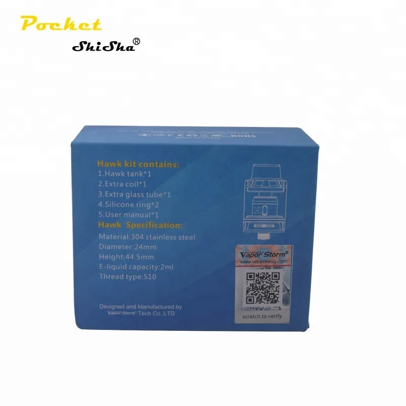 vapor storm new coming hot hawk tank for puma vape kit e cigarette ultrasonic atomizer