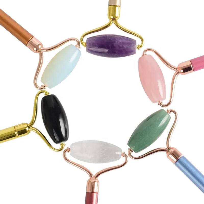100% natural jade facial roller massage royal single head mini rose quartz eye roller