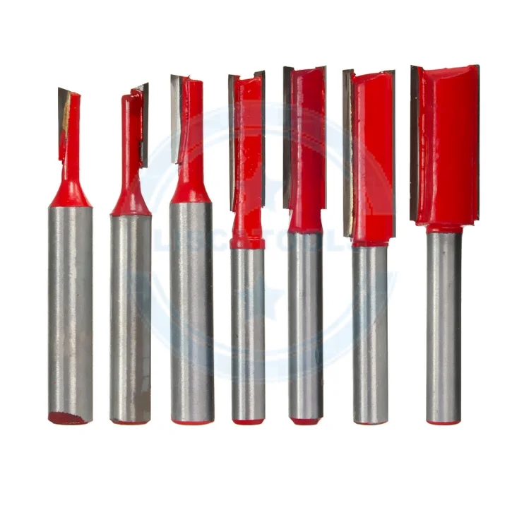 L-N033 1PC 1/4 inch Shank high quality Bottom Cleaning Dado Router Bit double flutes straight router bit