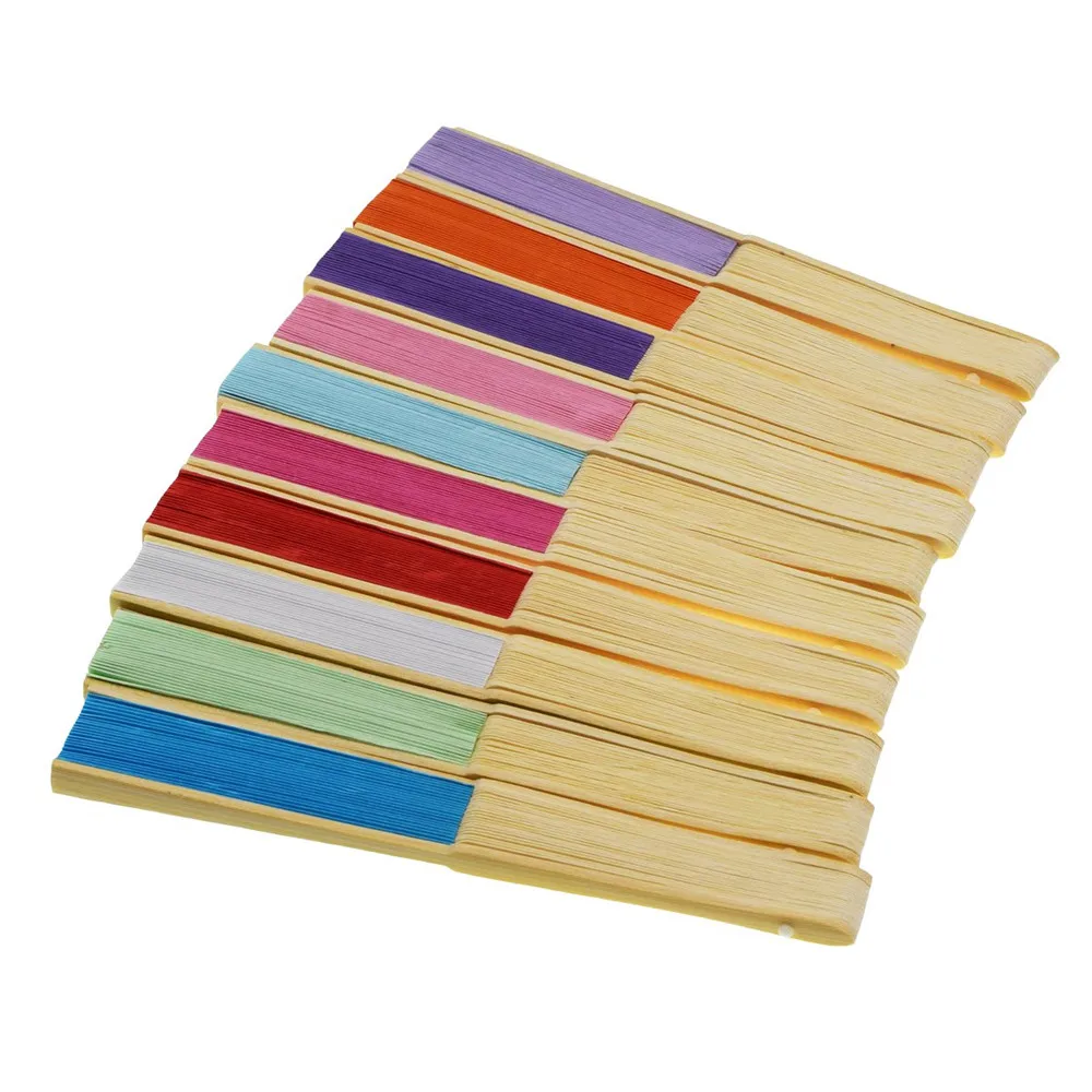 Summer Chinese Style DIY blank Hand Paper Fans Pocket Folding Bamboo Fan Wedding Party Decor for gife dance fan
