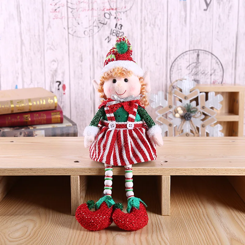 Оптовая продажа, рождественские украшения, милые длинные ноги для мальчиков и девочек, Рождественская мягкая игрушка, плюшевая кукла-эльф