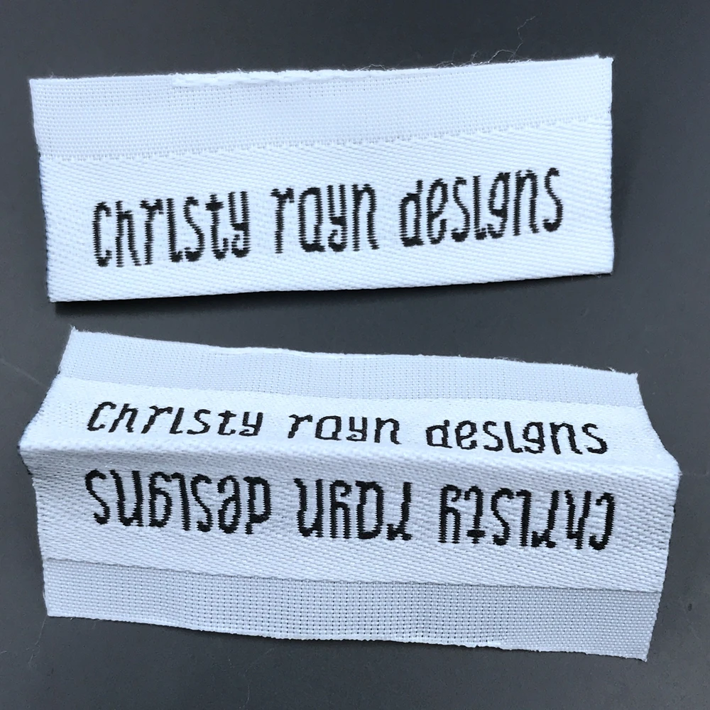 custom woven cloth labelem bossed jacquard  quality recycled satin woven label for clothing