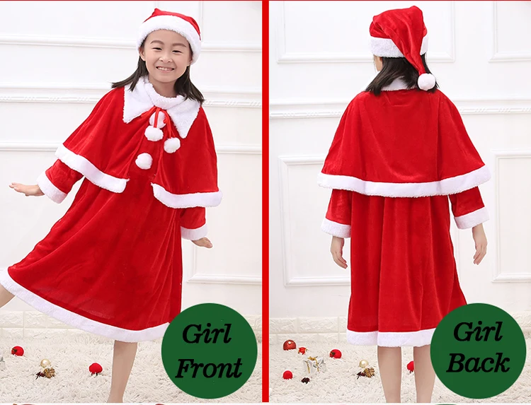 Red Flannelette Children Christmas Costume