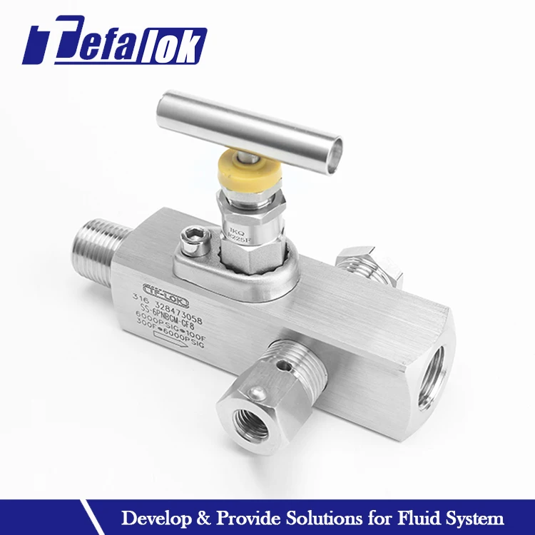 10000psi Oil Gas Thread Gauge Valve Stainless Steel 1/2 NPT Male Thread Standard Needle Gauge Valves