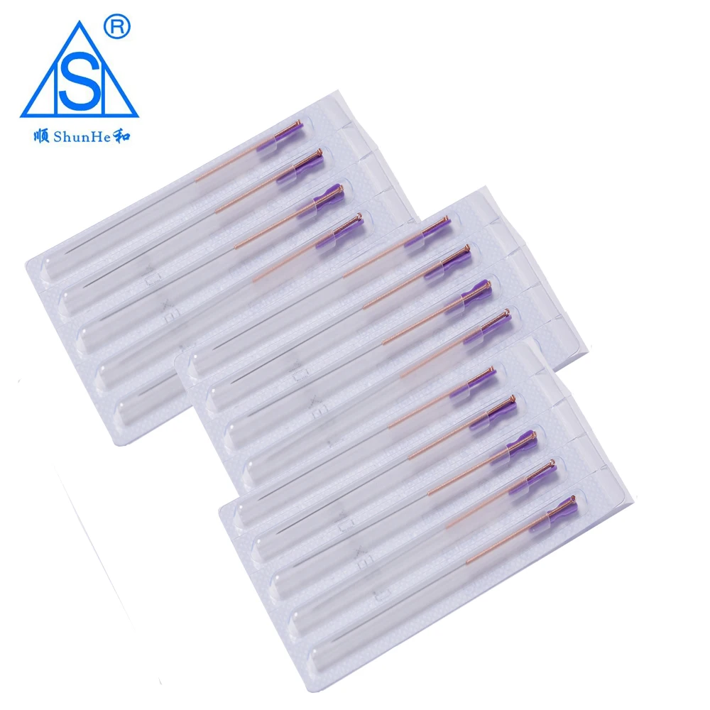 high quality copper sterile handle acupuncture needles with tube