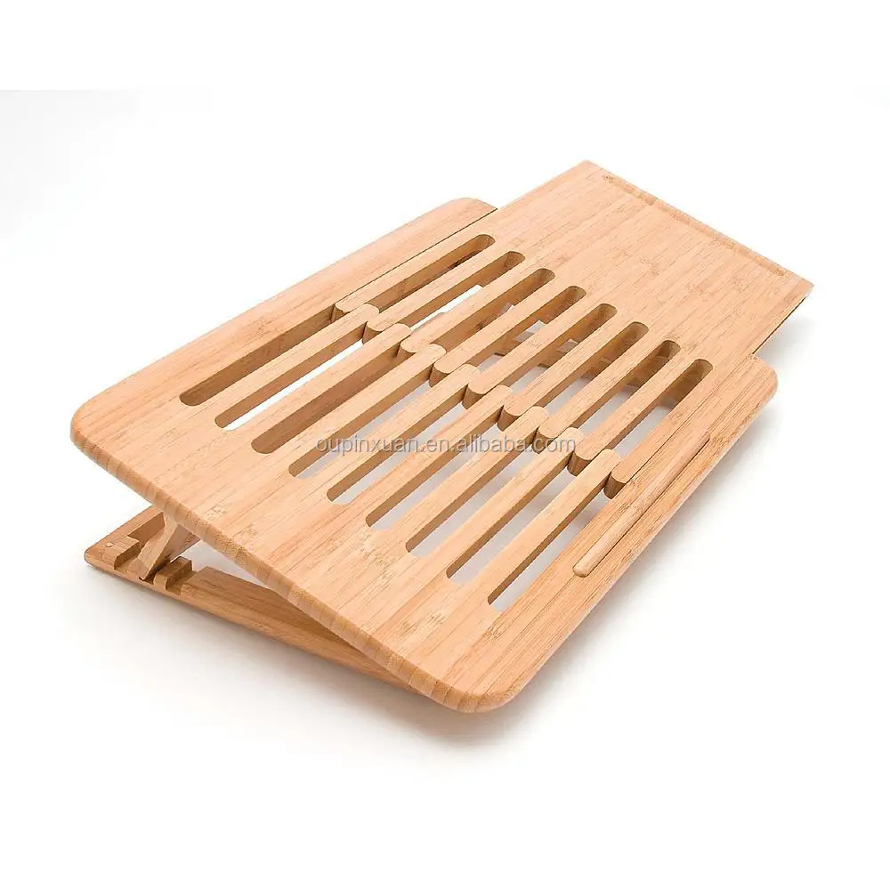 2015 new and original design Bamboo Expandable and Adjustable Laptop Stand folding laptop desk wholesale