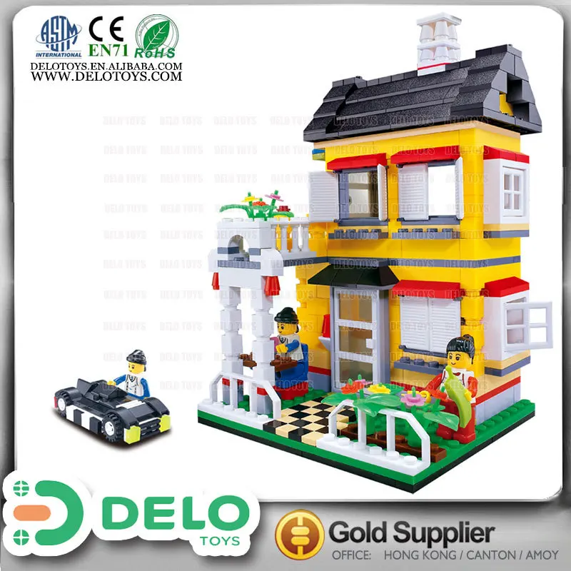 Оптовая продажа китай долларового магазина пластиковые строительные блоки игрушки дом вилла для малыша DE0083148