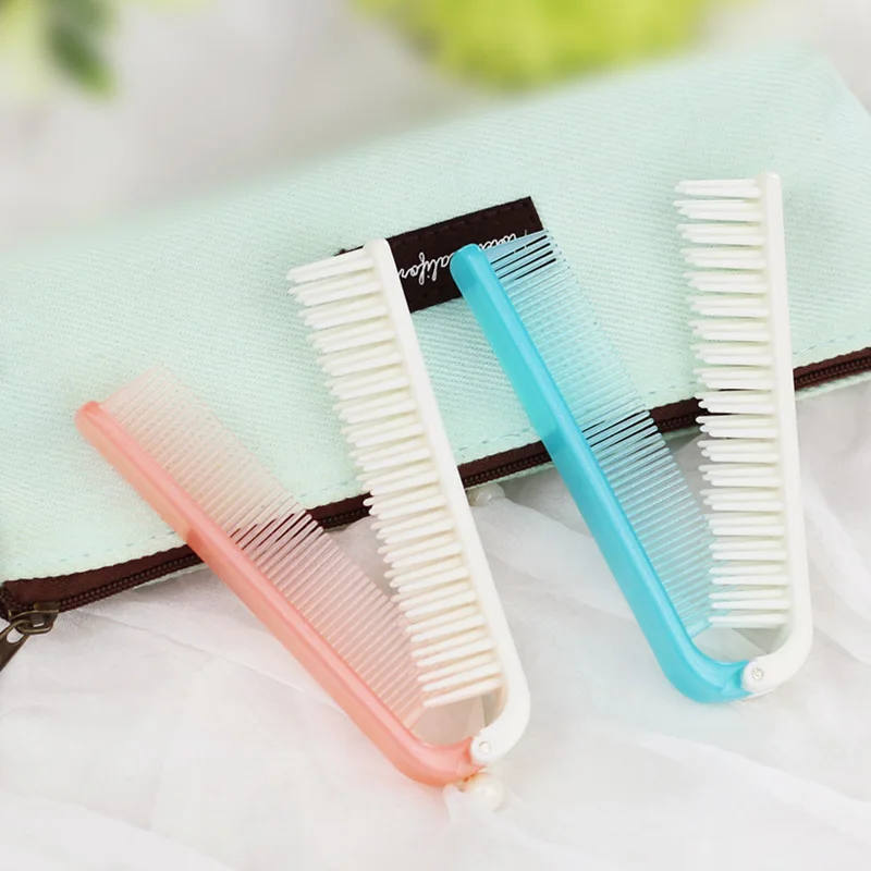 2019 Mini outdoor portable dual purpose dense tooth hairdressing folding  comb