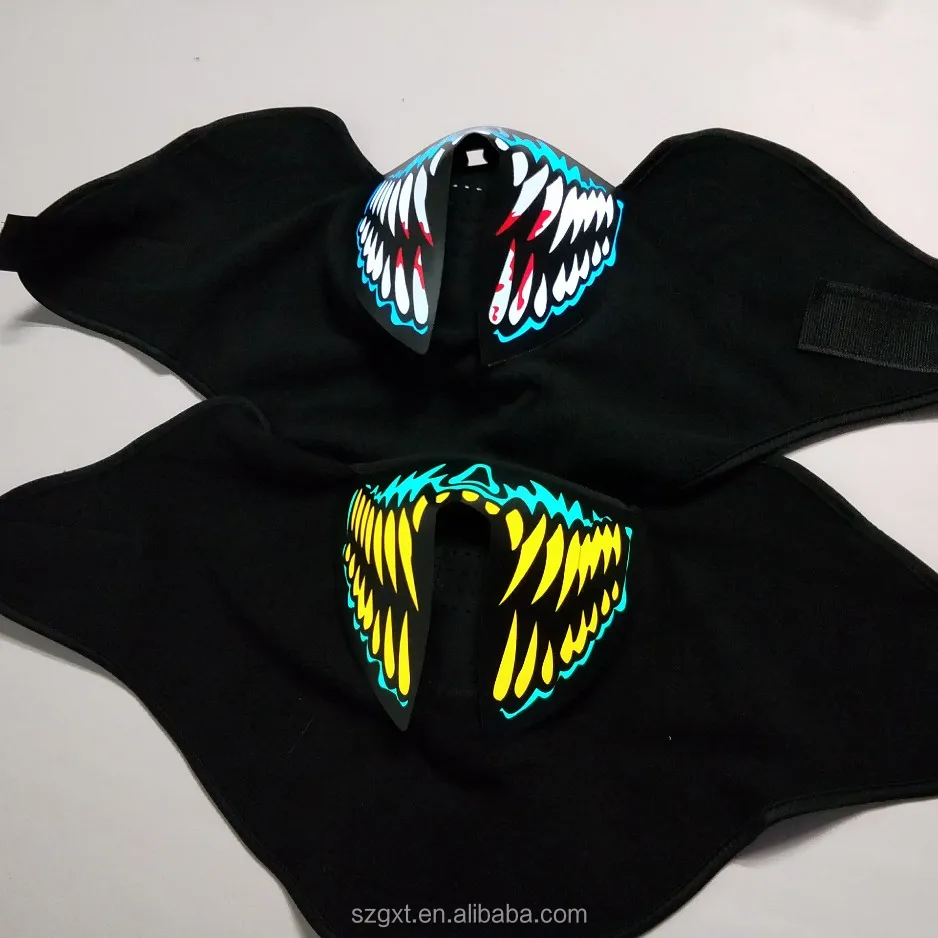 el glowing mask,glowing feather party mask,el wire craft