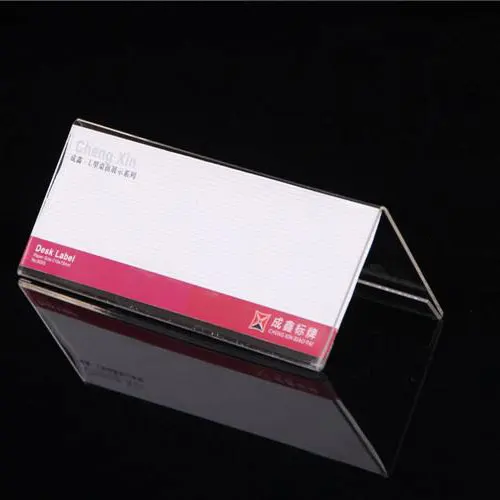 V-Shaped Acrylic Triangle Card Table Sign Holder