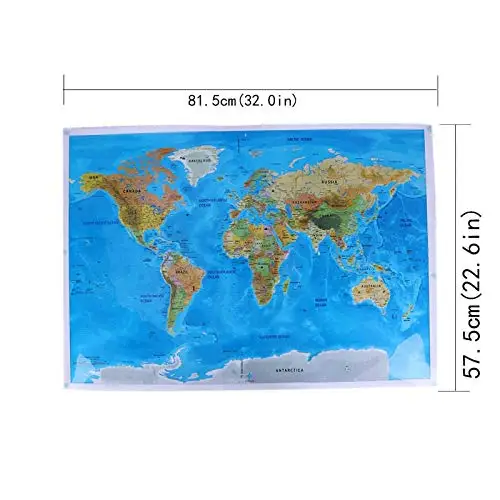 
Amazon hot sale blue ocean scratch off world map poster custom design 