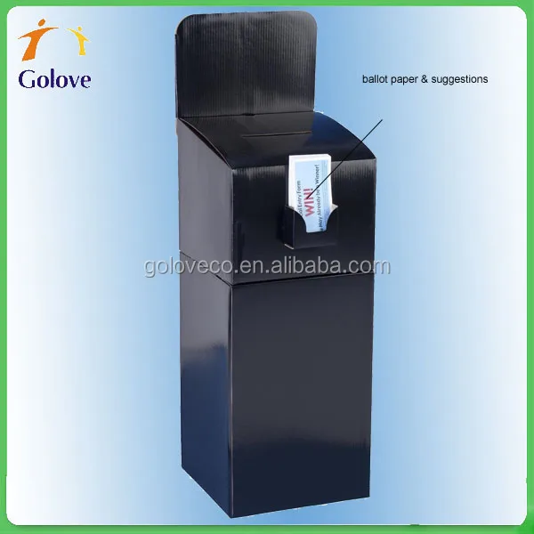 Foldable cardboard ballot and suggestion boxes
